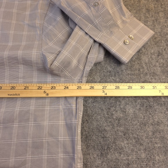 New Calvin Klein Shirt XL 17 17.5 34/35 All Season Stretch Gray Check - Picture 5 of 11